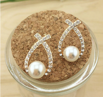 Aretes de Perla con Destello Cruzado - Image 2