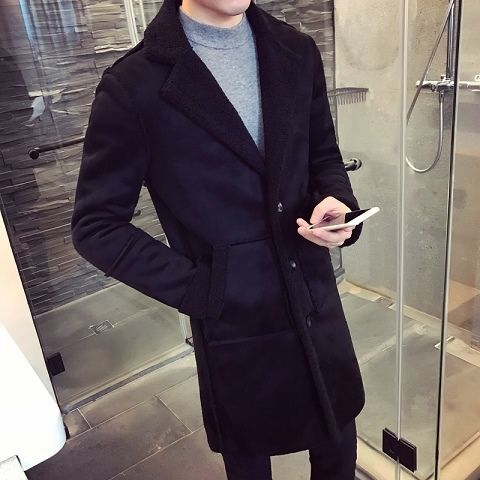 Chaqueta Cortavientos de Gamuza para Hombre - Largo Medio