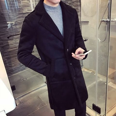 Chaqueta Cortavientos de Gamuza para Hombre - Largo Medio