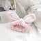 Rabbit Ear Washing Makeup Headband Rosado