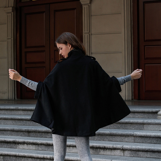 Poncho Abrigo de Lana - Capa Corta Elegante - Image 8