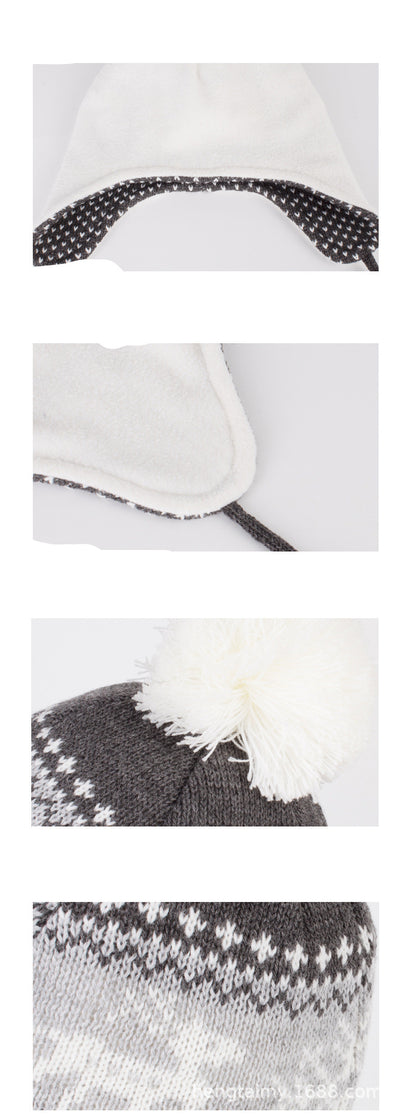 Gorro Infantil Jacquard Venado con Forro de Terciopelo - Gorro de Lana Tejida Cálida - Image 12