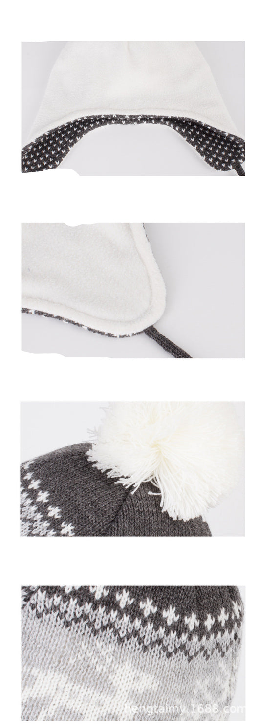 Gorro Infantil Jacquard Venado con Forro de Terciopelo - Gorro de Lana Tejida Cálida - Image 12