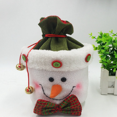Bolsa de Regalo Navideña con Muñeco de Nieve y Campana - Decoración Festiva - Image 7