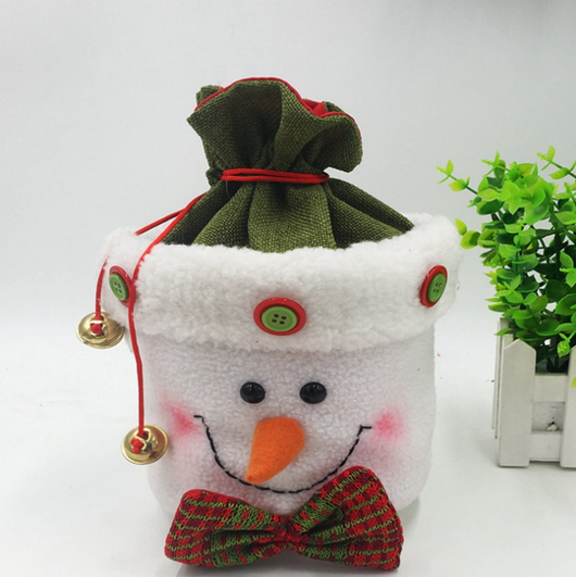 Bolsa de Regalo Navideña con Muñeco de Nieve y Campana - Decoración Festiva - Image 7