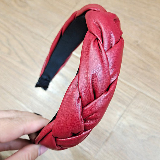 Diadema de Cuero Trenzado Estilo Europeo y Americano