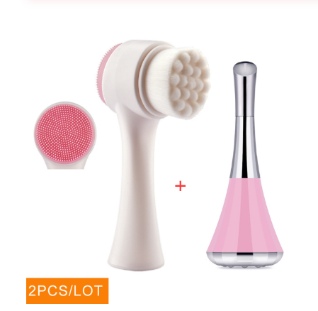 Set de 2 Cepillos Faciales Eléctricos de Silicona Doble Cara + Importador de Microcorriente - Image 7