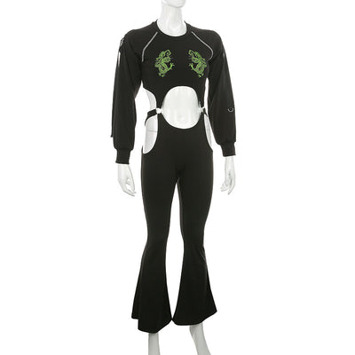 Jumpsuit Largo Bordado con Mangas Largas - Image 7