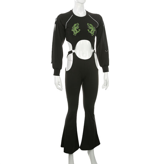 Jumpsuit Largo Bordado con Mangas Largas - Image 7