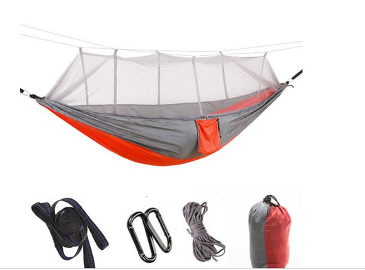 Hamaca Camping Doble con Red Antimosquitos - Paracaídas Portátil Verde Militar - Image 35