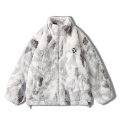 Abrigo de Cachemir Tie Dye con Cuello Mao Unisex