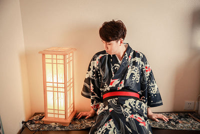 Kimono Formal Samurái Tradicional - Diseño Koi Majestuoso para Hombre - Image 11