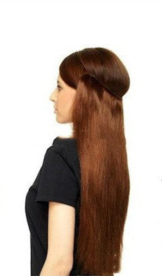 Peluca de Cabello Real con Línea de Pesca Invisible