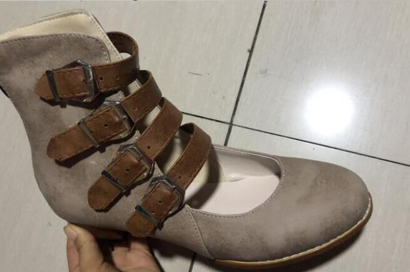 Zapatos Retro de Tacón Alto con Punta Redonda - Tallas Grandes