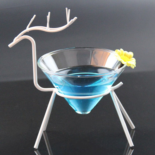 Vajilla de Cristal Transparente Navideño con Diseño de Reno para Cocina Molecular - Image 2