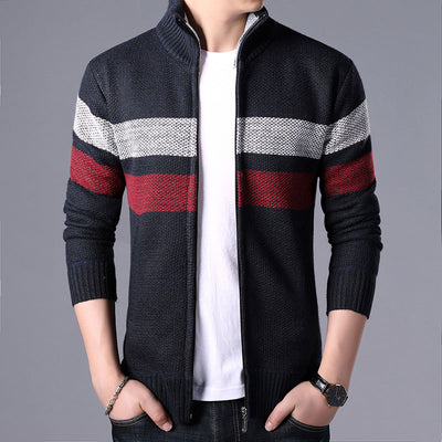 Cardigan Grueso de Punto con Cuello Alto para Hombre - Image 4