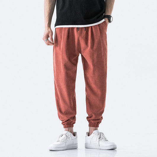 Pantalones Casuales Hombre Corte Suelto Tendencia Harlan Color Sólido - Image 9