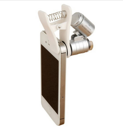 Lente Microscopio Universal 60X para Celular con Clip y Luz LED