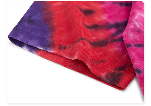 Playera Hombre Espiral Arcoíris Tie-Dye Manga Corta Suelta - Image 10