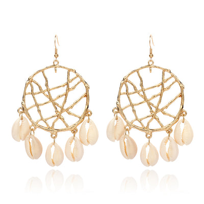 Aretes Atrapasueños Círculo de Concha - Image 6