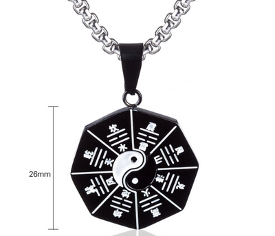 Collar Colgante Yin Yang Taiji en Acero Titanio - Estilo Punk Goth para Hombre - Image 7