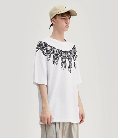 Playera Hombre Manga Corta Cadena Metálica Negra Personalizada