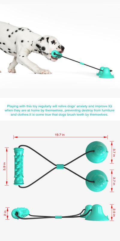 Juguete Interactivo Doble Ventosa para Perros con Masajeador Dental - Image 3