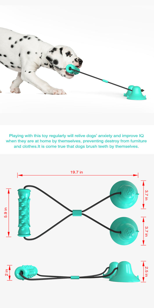 Juguete Interactivo Doble Ventosa para Perros con Masajeador Dental - Image 3