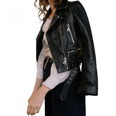 Chaqueta de Cuero Corta para Mujer - Image 5