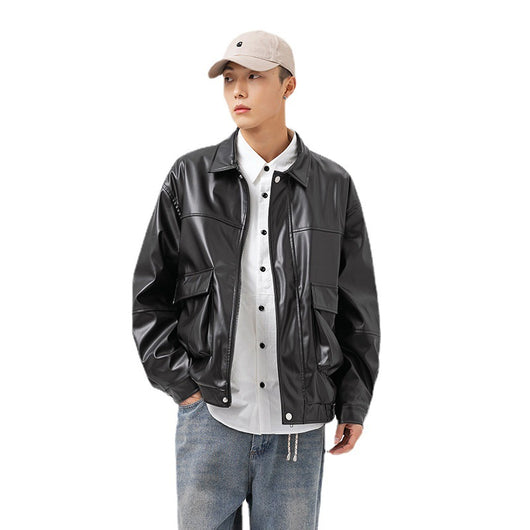 Chaqueta de Trabajo Hombre PU Cuello Alto Corte Amplio - Image 9