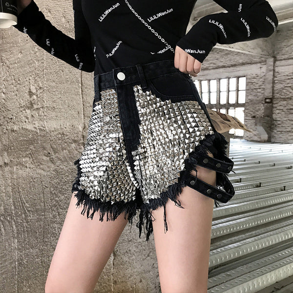 Shorts de Cintura Alta en Denim - Image 5