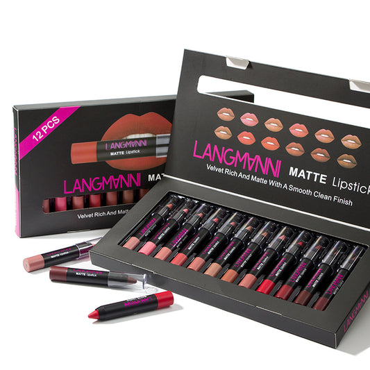 Set de Labiales Mate Antiadherente y Brillo Labial