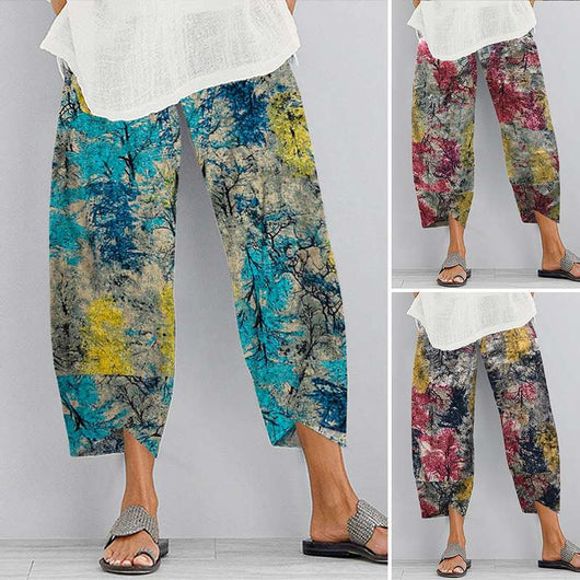 Pantalones Capri Estampados de Algodón y Lino - Image 2