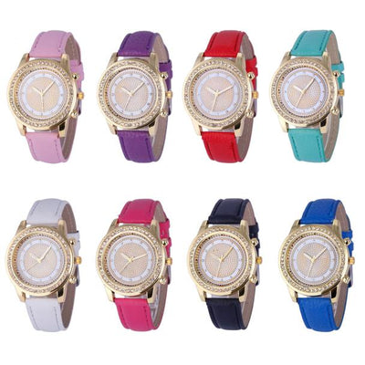 Reloj Pulsera de Cristal Geneva para Mujer - Acero Inoxidable Cuarzo