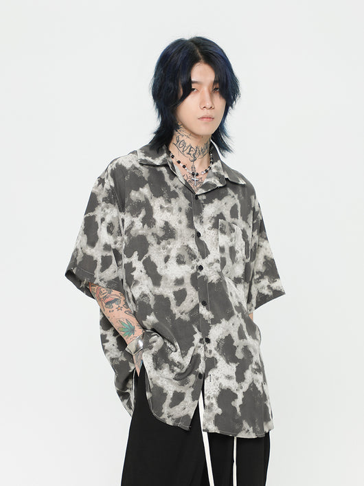 Camisa Retro Estilo Hong Kong Hombre - Manga Corta Suelta Estampada para Verano - Image 5