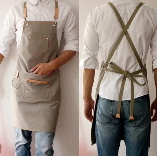 Delantal de Trabajo Vintage Lona y Cuero - Estilo Artesanal - Image 2
