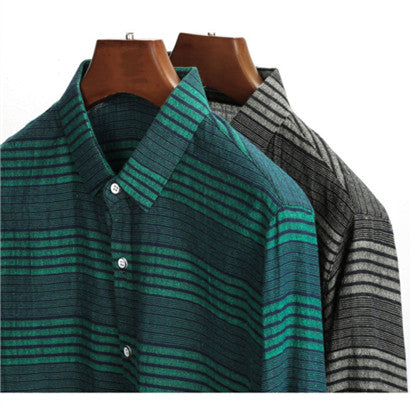 Camisa Lino Rayas Manga Larga Casual Ejecutiva para Hombre - Image 6