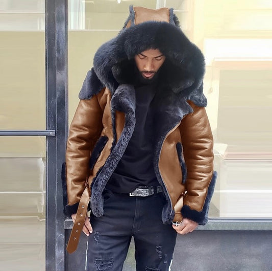 Chaqueta Abrigo con Capucha para Hombre