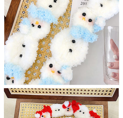 Bufanda Navideña de Mujer Tejida a Mano con Diseño de Muñeco de Nieve - Image 41