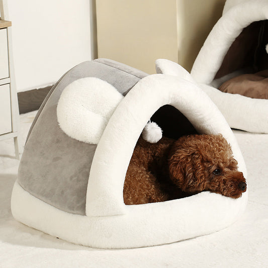 Cama Cueva Térmica para Gatos y Perros Pequeños - Refugio Acogedor