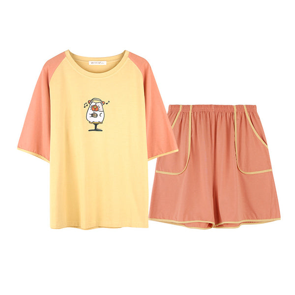 Pijama Corto para Mujer con Estampado Cartoon y Combinación de Colores - Image 4