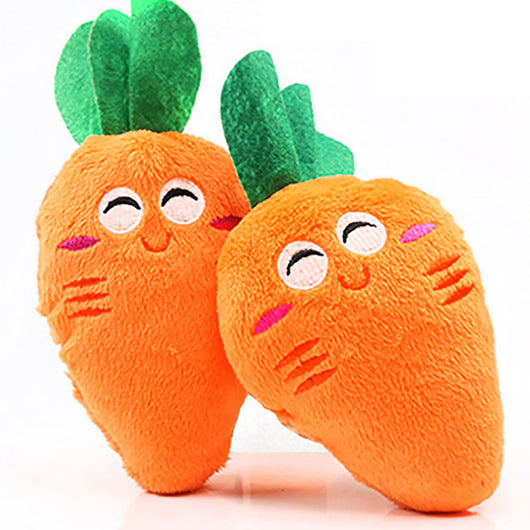 Purple plush eggplant pet toy with a green stem and an embroidered happy face, designed for dogs and cats. - Image 22