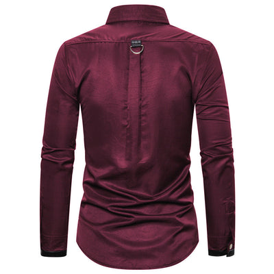 Camisa Gótica Casual de Manga Larga con Remaches para Hombre - Image 3