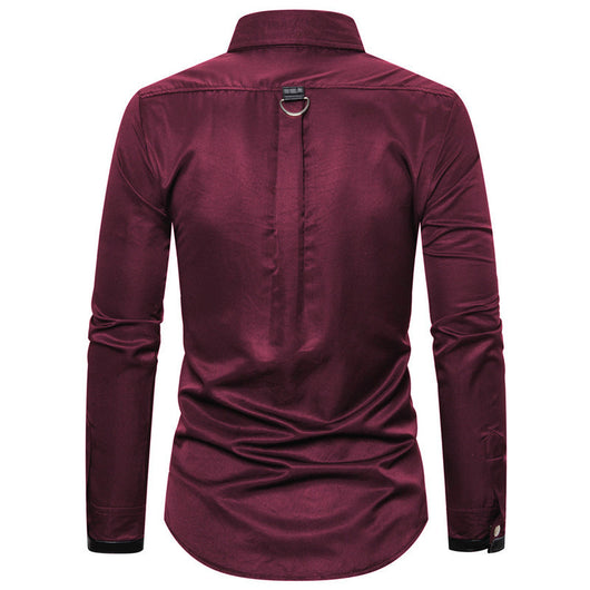 Camisa Gótica Casual de Manga Larga con Remaches para Hombre - Image 3
