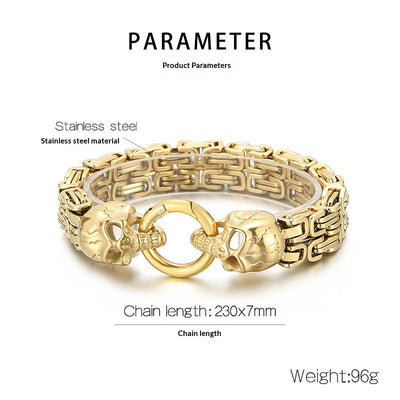 Pulsera de Acero Titanio para Hombre con Patrón de Calavera - Image 10