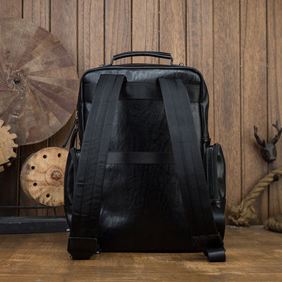Mochila de Cuero Genuino para Hombre - Gran Capacidad, Diseño Moderno - Image 5