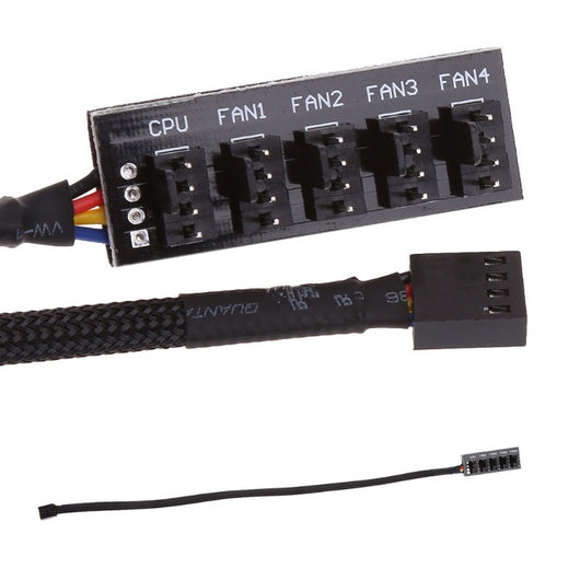 Cable Divisor Splitter PWM de 1 a 5 para Ventiladores de PC (4 Pines, Mallado) - Image 10