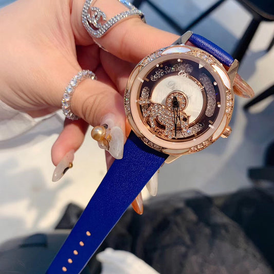 Reloj Unicornio Cielo Estrellado con Esfera Giratoria de Cuarzo