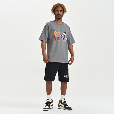 Camiseta Suelta Estampado Astronauta Manga Corta para Hombre - Image 3