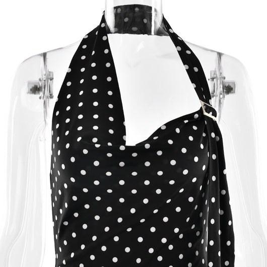 Blusa Escotada Lunares Ajustada sin Espalda - Image 27